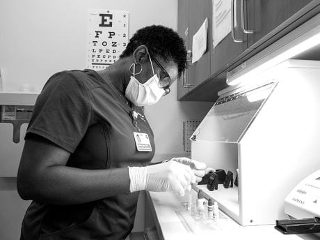 A woman working in lab